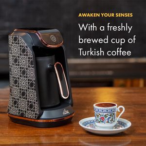 Bất kỳ buổi sáng 4 cốc điện Thổ Nhĩ Kỳ Máy pha cà phê 8 oz máy nhỏ tự động đóng chống tràn báo động âm thanh tính năng an toàn nhựa - Product Image 2