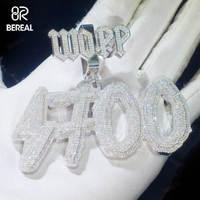 Usine personnalisée Iced Out VVS Moissanite diamant nom chaîne personnalisée boucle pendentif Pass diamant testeur 925 ruban hommes Fine Jewel