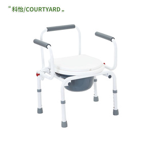 Courtyard Commode <b>Chair</b> Steel Pipe Spray <b>Painted</b> Folding Toilet <b>Chair</b> For Elderly And Pregnant Indoor Use - Product Image 1