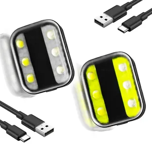 UMIONE-Luz LED con clip para bicicleta, 6 luces blancas y rojas parpadeantes para correr al aire libre, de seguridad