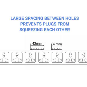 DTVS DT7181w 19-дюймовый стеллаж PDU Power Socket 8 Way 10A универсальный разъем 250V 2500W двойной выключатель - Product Image 3