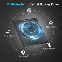 Lecteur Blu-ray externe 8-en-1 avec prise en charge BDXL et 3D, graveur de DVD/CD USB 3.0 Type-C, hub avec ports HDMI/LAN/SD/TF pour ordinateur portable et ordinateur de bureau