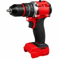Perceuse à percussion rouge 18V 1/2 pouce pour le travail du bois et le bricolage, 60 N.m, visseuse électrique multifonction portative, perceuse à batterie lithium-ion pour extérieur