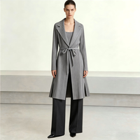 Chaqueta de Béisbol Plisada Rosa Morandi, Elegante y Minimalista, para Mujer, Holgada, con Hombros Caídos, Cierre de Cremallera, Informal, para Oficina