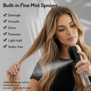<span class=keywords><strong>Spazzola</strong></span> Districante 2-in-1 Ricaricabile con Spray Nebulizzatore e Logo Personalizzato, Antistatica e Anti-Crespo con Massaggio per <span class=keywords><strong>Capelli</strong></span> Crespi - Product Image 2