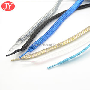 <span class=keywords><strong>Lacets</strong></span> de chaussures de <span class=keywords><strong>120</strong></span> <span class=keywords><strong>cm</strong></span>, fabrication à double couche, <span class=keywords><strong>lacets</strong></span> <span class=keywords><strong>plats</strong></span> décontractés et sportifs, polyester, colorés, paillettes métalliques dorées - Product Image 5