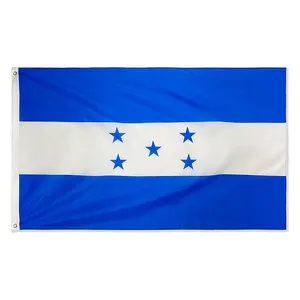 Bandera de España, bandera azul y blanca de 3x5 pies, 5 estrellas con doble costura