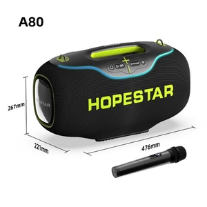 Enceinte portable Hopestar A80 350W, enceinte étanche IPX6 avec 1 microphone sans fil, lumière RGB pour fête et camping - Product Image 4