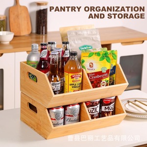 Boîte de rangement en bambou de Bali avec séparateur pour légumes et fruits, organiseur de cuisine - Product Image 4