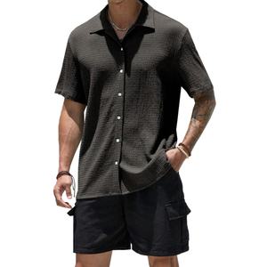 Chemise boutonnée unie pour homme, nouvelle collection été, confortable, respirante, coupe décontractée, vente en gros - Product Image 5