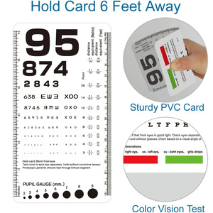 Tabella Oculistica Tascabile <span class=keywords><strong>Rosenbaum</strong></span> Bifacciale con Barre Cromatiche per Test della Vista e Percezione del Colore, Esame Oculistico Portatile - Product Image 3