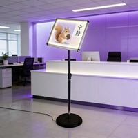 Support d'affichage portable pour affiches rétroéclairées par LED avec zone graphique format A3, adapté pour les menus de restaurant ou la promotion de produits