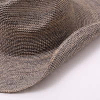 Chapeau Panama en paille de raphia tressé à la main, style western, unisexe, pour l'été, la plage, les vacances, protection solaire vintage