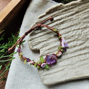 <span class=keywords><strong>Bracelet</strong></span> en macramé tressé fait main avec fleur ethnique en améthyste, bijou de poignet en cristal, cadeau idéal pour la meilleure amie - Product Image 4