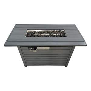 Propane Outdoor <b>Fire</b> <b>Pit</b> <b>Table</b> 25 H X 42 W Steel Powder Coated Grey Lid Freestanding - Product Image 6