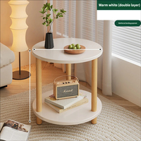 Table d'appoint contemporaine mobile, table basse minimaliste, petite table de chevet multifonctionnelle, étagère de rangement pour salon et chambre