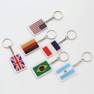 Ensemble de porte-clés en acrylique avec drapeau national, imprimé recto-verso, pour sacs et sacs à dos, options multi-pays - Product Image 1