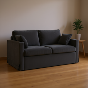 Dark Grey Velvet Living Room Sofa 62.2 X 30.7 X 31.5 In Three Seat Modern Upholstered <b>Rectangular</b> - Product Image 2