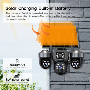 Cámara de Seguridad Exterior Solar V380 Pro, Triple Lente, Visión Nocturna de 360°, Detección Humanoide, Audio Bidireccional, CMOS, <span class=keywords><strong>WiFi</strong></span>, <span class=keywords><strong>4G</strong></span>, Tarjeta SD - Product Image 5