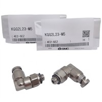 Banyak stok 2 buah Kqg2l23-m5 One-touch Elbow Fitting 90., M5x0.8 untuk Tabung o3.2mm, 1mpa Baru, Asli, Tersedia, dengan Garansi Satu Tahun