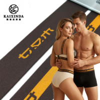 Vente en gros de bande élastique en polyester de haute qualité avec logo personnalisé, bande jacquard pour vêtements de sport