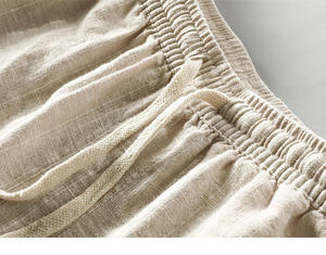 Vente en gros de shorts en lin confortables d'été pour hommes personnalisés corde à tirer élastique pantalons d'intérieur pantalons de <span class=keywords><strong>pyjama</strong></span> shorts de plage pour les vacances - Product Image 6