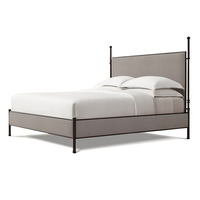Lit King Size de Haute Qualité avec Cadre en Métal pour Chambre d'Adultes, Meubles de Chambre à Coucher de Luxe, Lit Confortable Personnalisé et Doux