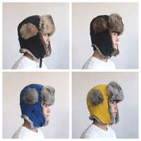 Chapeau de ski en fourrure de lapin véritable pour homme, style russe, avec cache-oreilles, pour l'hiver, la pêche et la neige, vente en gros directe usine, échantillon disponible