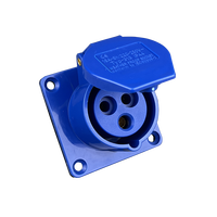 Prise électrique industrielle WNS1 16A 3P IP44 CE pour 3 prises grises intérieures/extérieures, étanche à la poussière et à l'eau, 250V, garantie 12 mois