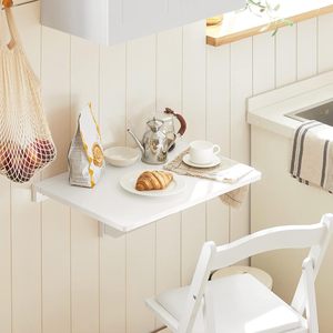 <span class=keywords><strong>Tavolo</strong></span> pieghevole bianco a cavalletto <span class=keywords><strong>tavolo</strong></span> pieghevole a parete pieghevole per postazione di lavoro casa ufficio cucina - Product Image 4