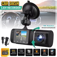 Caméra de tableau de bord 3 LENS pour voitures Dual Lens HD 1080p Car Black Box Dashcam Small 2 Channel Car Camera Dash Cam