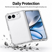 Coque de téléphone C0523 en acrylique transparente de 1,5 mm avec protection intégrale de l'appareil photo et boutons électroplaqués pour iPhone Duo