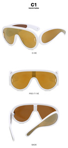 2024 Y2k <strong>Sunglasses</strong> Fashion Trendy Cute Plastic Funny <strong>Personalised</strong> Luxury Unisex Top One Piece Lens Oversized Shield <strong>Sunglasses</strong> - Product Image 5