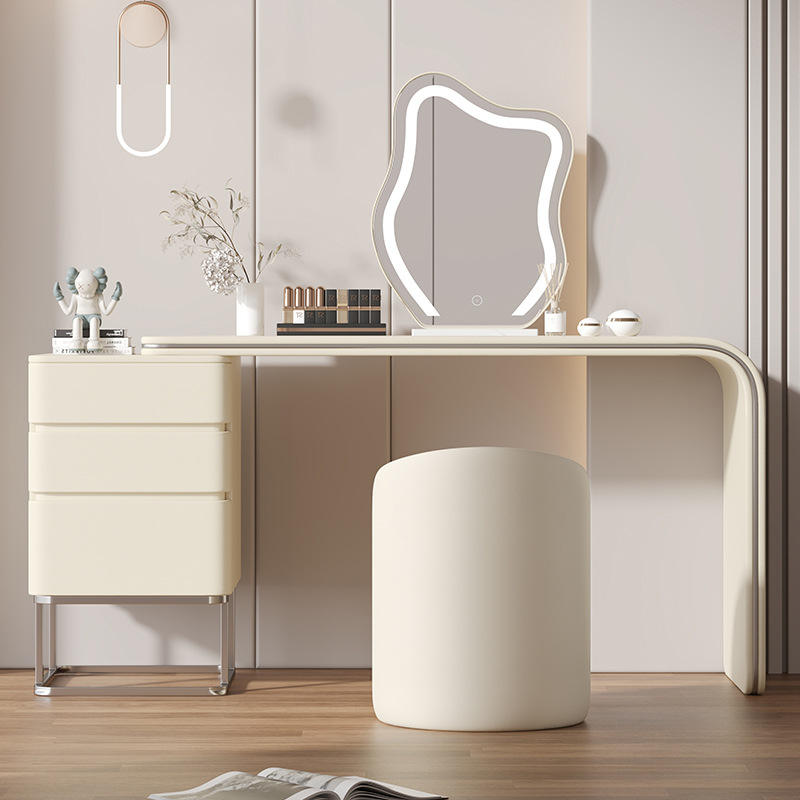 white dressing table+cloud LED mirror