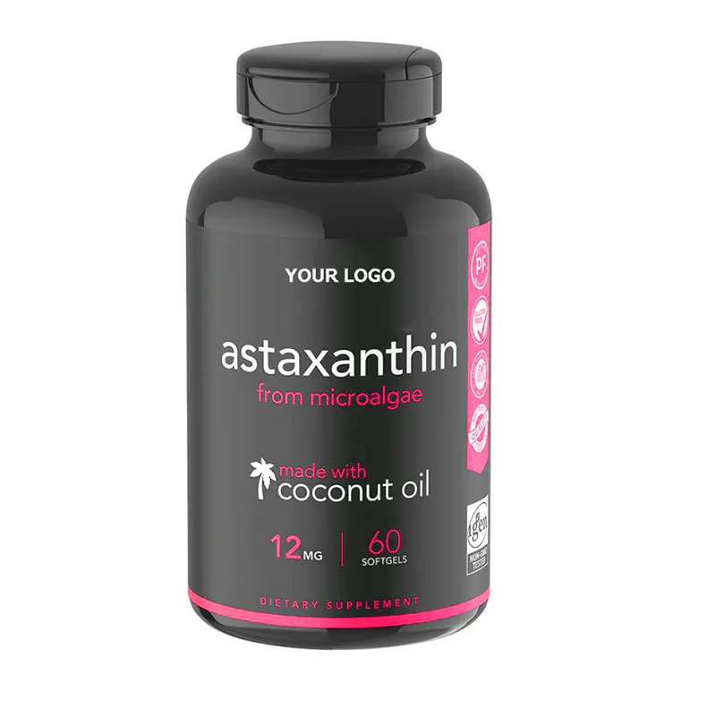 OEM Astaxanthin Softgel हेल्थकेयर पूरक Astaxanthin Softgel 12 मिलीग्राम Astaxanthin Softgel प्रतिरक्षा प्रणाली के लिए त्वचा