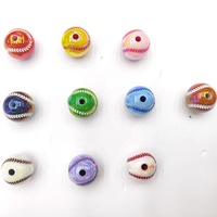 12mm 16mm mélange de couleurs colorées rondes UV AB perles de Baseball acryliques brillantes pour gros collier stylo à perles bijoux