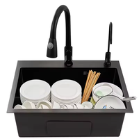 Évier de cuisine multifonctionnel fait main de grande taille en acier inoxydable à base moderne de haute qualité OEM