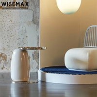 Meubles WISEMAX Table d'appoint pour le hall d'hôtel au design moderne et élégant Cadre en fibre de verre Table basse d'appartement en acier inoxydable pour la maison
