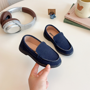 Chaussures plates décontractées pour garçons et filles, bout rond, en cuir souple, mocassins à enfiler, chaussures d'école pour enfants - Product Image 6