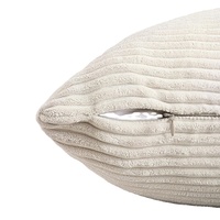 Neutre velours côtelé décoratif canapé jeter oreiller couvre moderne ferme rayé cas doux carré Accent rustique housse de coussin