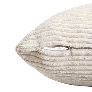 中立コーデュロイ装飾ソファ投げ枕カバーモダン農家ストライプケースソフトスクエアアクセント素朴なクッションカバー - Product Image 3