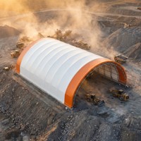 Structure de type arène, abri équestre en tissu, conteneur de stockage, structure de hangar à charpente, tente d'entrepôt, en acier galvanisé avec revêtement PVC certifié