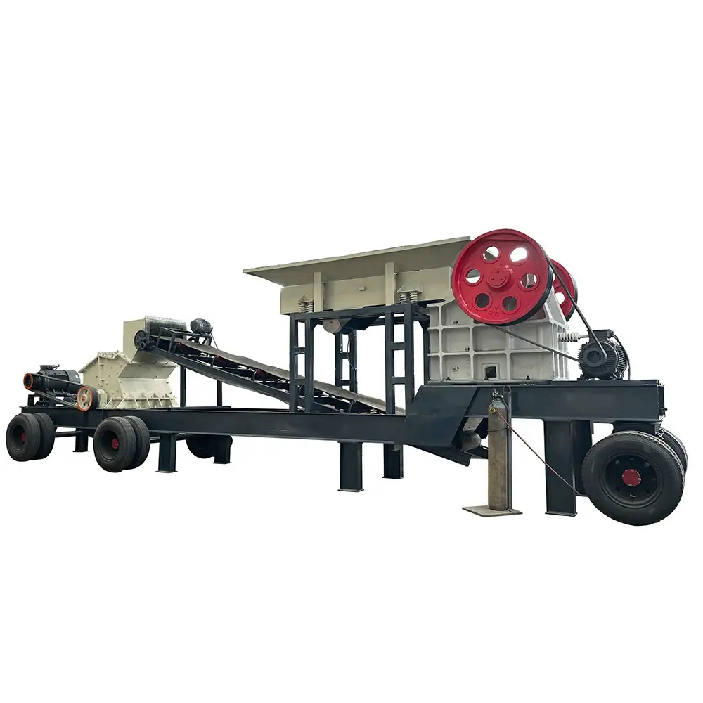 Hot sale combination gold ore river stone crusher 30-50t/h capacity mobile diesel jaw crusher with vibrating screen