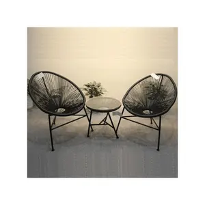 3 adet sehpa ve sandalye mobilya seti açık Sillas Cadeira veranda Stoel Stuhl bahçe katlanabilir demir Metal masa Bistro seti