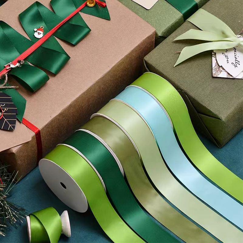 High Quality Pure Color Wholesale Gift Ribbon Manufacturer 25MM Width Satin Ribbon