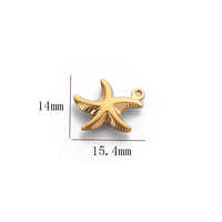 Pendentif animal 3D creux mignon en acier inoxydable, étoile de mer, pendentif d'animaux marins, breloques pour bijoux DIY