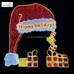 Guirlandes lumineuses du Nouvel An, grandes, imperméables, pour extérieur, chapeau de Père Noël, décorations de Noël lumineuses. - Product Image 5