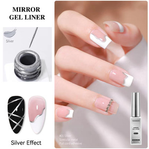 Esmalte de Gel para Dibujar Líneas Metálicas en Dorado y Plateado, Esmalte de Gel para Pintar Uñas con Hilo Dorado Champán - Product Image 4