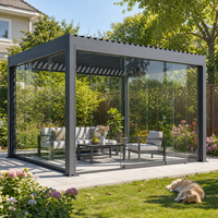 Pergola extérieure en aluminium avec toit à lamelles, systèmes de pergola en aluminium pour patio