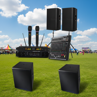 Système de sonorisation professionnel pour l'extérieur, avec enceintes passives de 15 pouces et caisson de basses, éclairage audio-vidéo professionnel